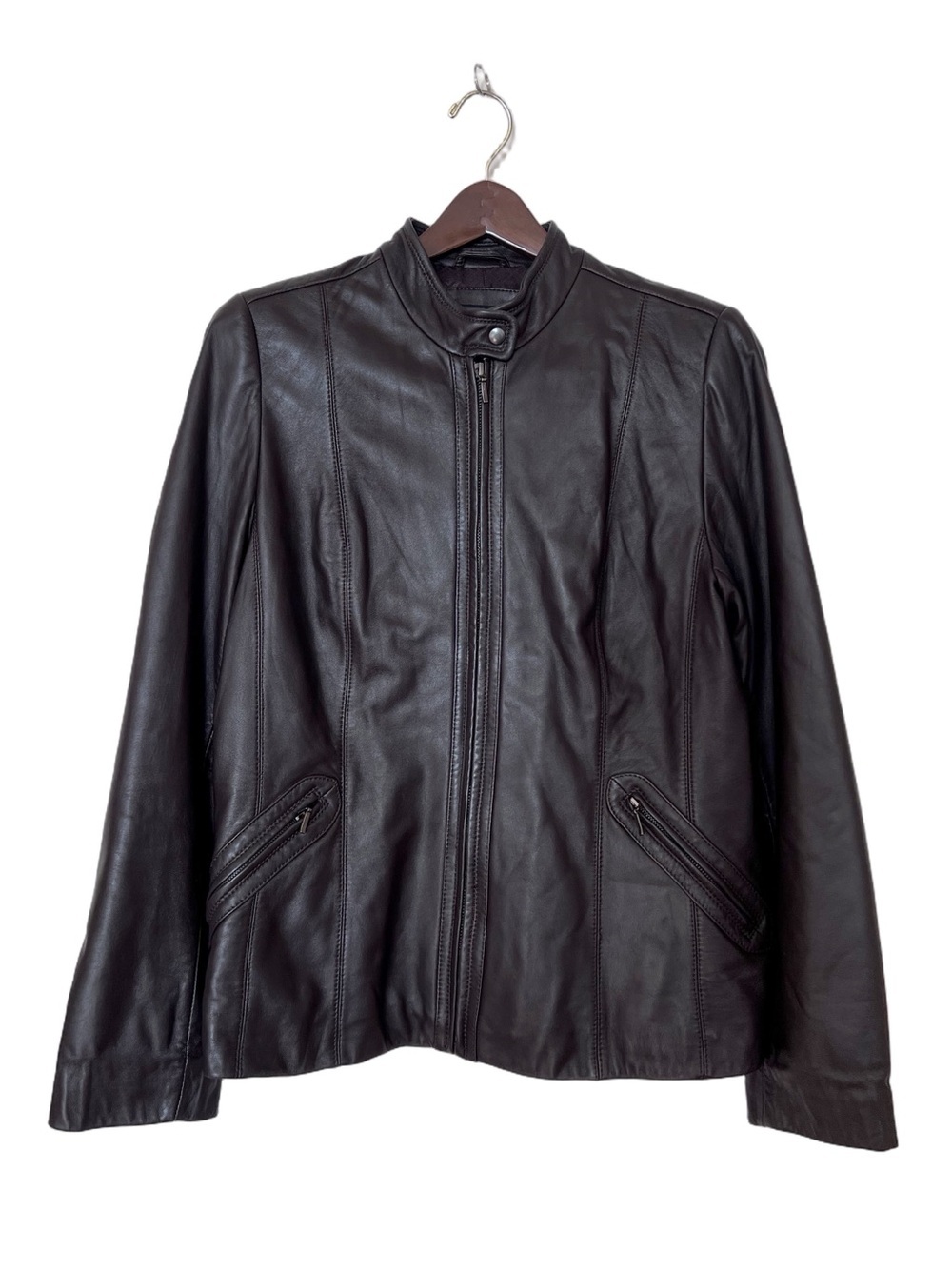 Marvin Richards Dark Brown Leather Zip-Front Jacket